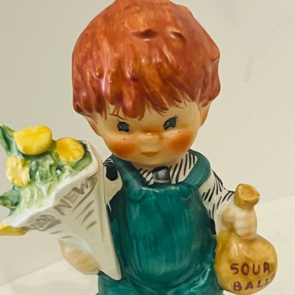 Goebel Redheads Hummel Figurine Germany Red Head Vtg byj26 Good News Flower Sour - Picture 2 of 5